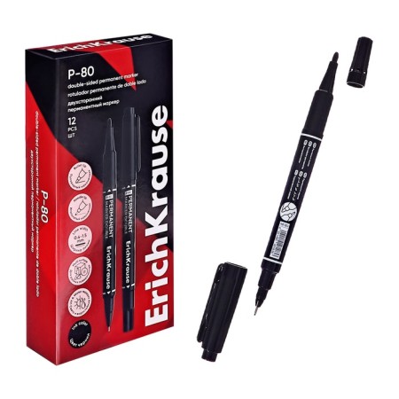 Marker Permanent Erichkrause Double P-80, bilateral, black-9