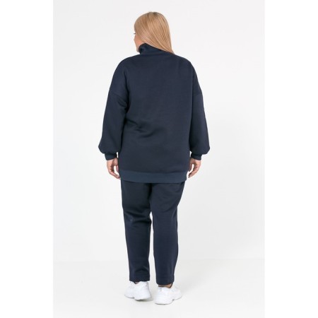 Female suit, size 58, dark blue color-4