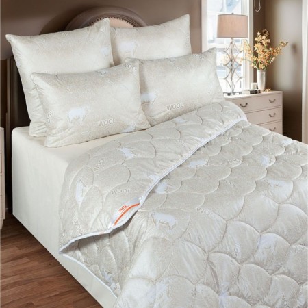 Blanket 172x205 cm, merino wool, gloss-satin fabric, p/e 100%