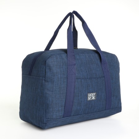 Road bag with lightning, external pocket, blue color