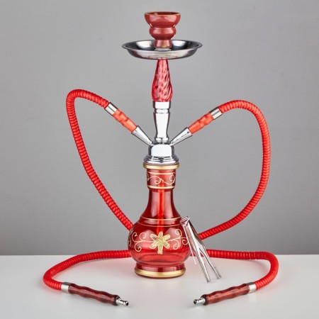Hookah "ilham", 42 cm, 2 tubes, red