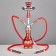 Hookah "ilham", 42 cm, 2 tubes, red