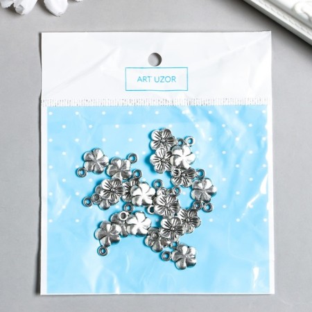 Decor for creativity Metal "forget -me -not" silver 1.2x0.8 cm-3