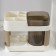 A stand for toothbrushes and paste with one glass, 15 × 7 × 12 cm, the color of coffee with milk
