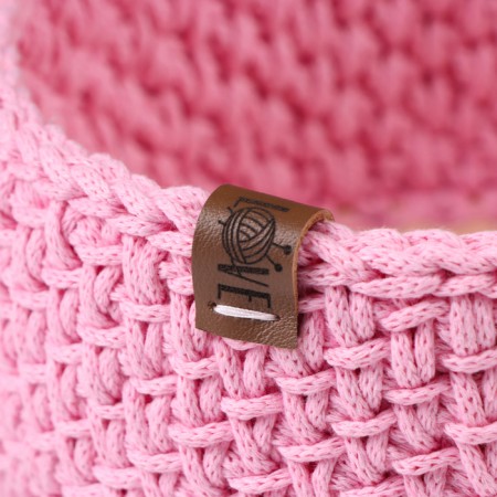 Baby basket, 16 x 7.5 cm, pink, cotton-3