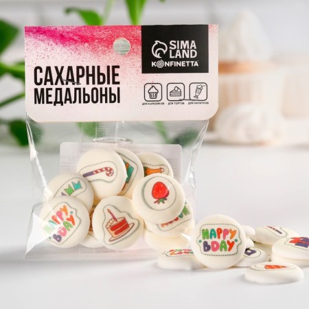 Sugar sprinkling with a mix of mix: “Birthday” for decor of cupcakes, cake, drinks, 20 g.-2