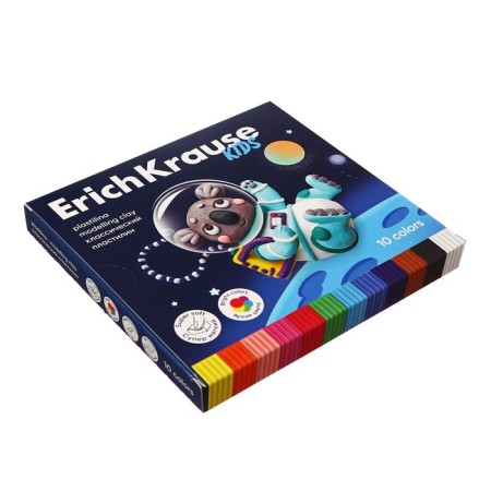 Plasticine 10 colors, 180 g, Erichkrause "Kids Space Animals", with a glass, in cardboard packaging-4
