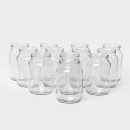 A set of glass cans for conservation, SKO-82 mm, 1 l, 12 pcs