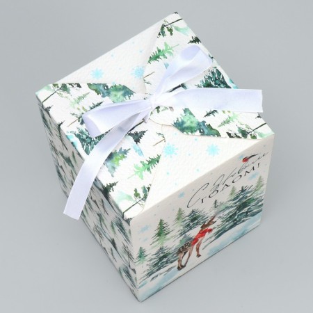 Folding box “Happy New Year!”, Forest, 12 x 18 x 12 cm, New Year-1