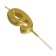 Candle in a cake on a skewer, number 9, gold, 4.5x2.5 cm