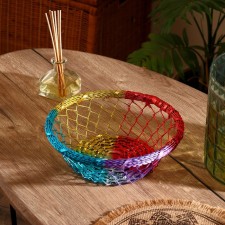 Fatima fruit basket aluminum, 26x26x9 cm