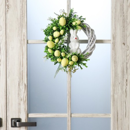 Wreath on the door Interior "Easter bunny" yellow d = 29 cm