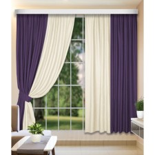 Set of curtains, size 160x250 cm, 2 pcs, color violet milk