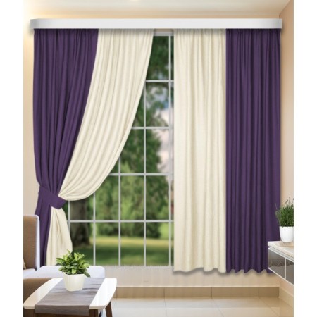 Set of curtains, size 160x250 cm, 2 pcs, color violet milk