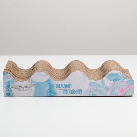 Coopete from cardboard with cat mint "Cat with fish", 45 × 18 cm-2