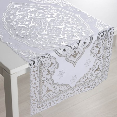 Openwork napkin for the east, 84 × 40 cm, PVC, silver color-3