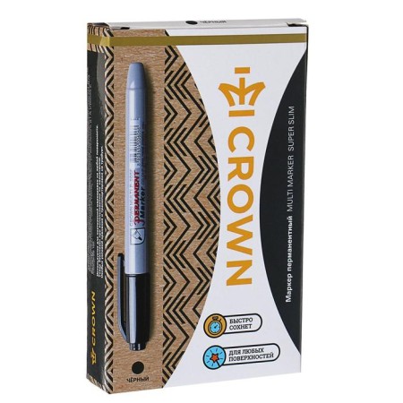 Permanent Crown Multi Marker Super Slim, 1.0 mm, bullet, black-1