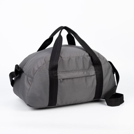 Sports bag with lightning, external pocket, gray color