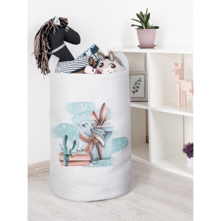 Basket for toys "Bunny with a gift, size 40x60 cm