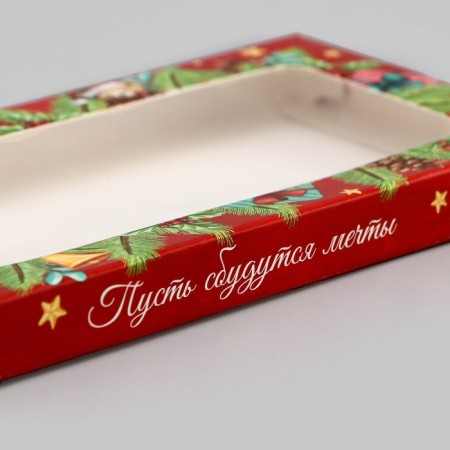 Gift box for tiles of chocolate with the window "Believe in miracles", 17.1 x 8 x 1.4 cm