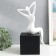 Bending holder "Bely" White on the black cube 18x18x40 cm