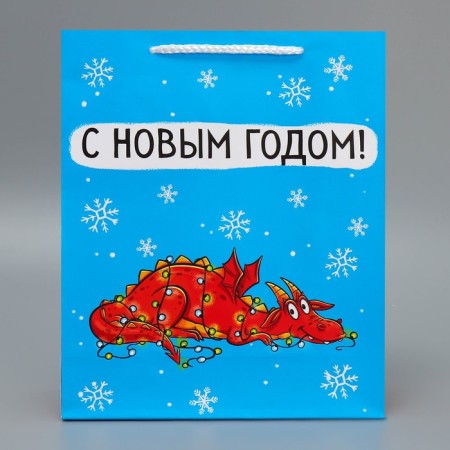 Laminated vertical package “burning for you”, ml 21 x 25 x 8 cm, new year-4