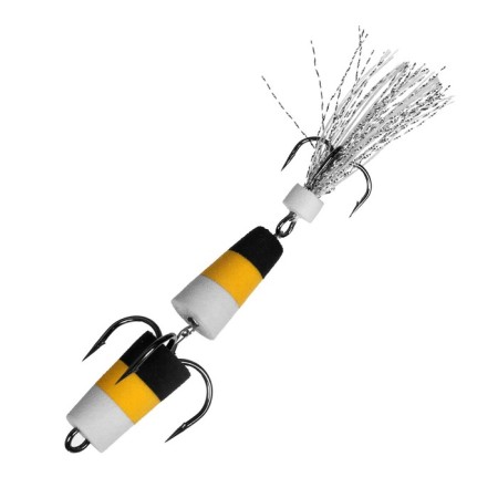 Bait jig flag No. 11, 9 cm, white, yellow, black