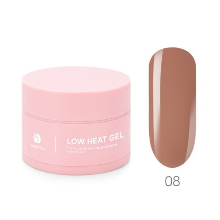 Low -temperature single -phase color gel Adricoco Low Heat, No. 08 Milk chocolate, 30 ml