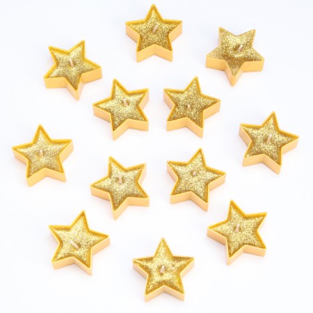 Candle in the sleeve "Star", set of 12 pcs, golden spit-2