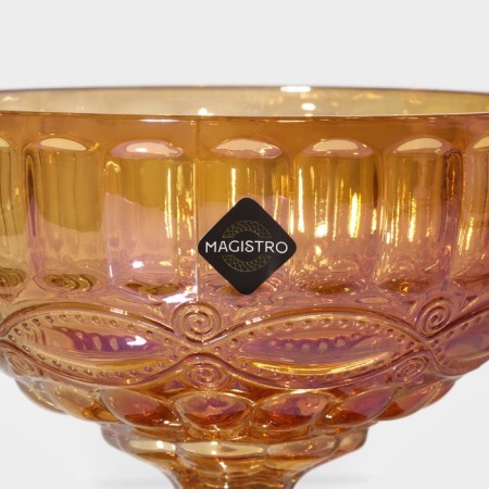 Glass Glass Magistro "La-Channel", 350 ml, 12 × 10.5 cm Amber color-4