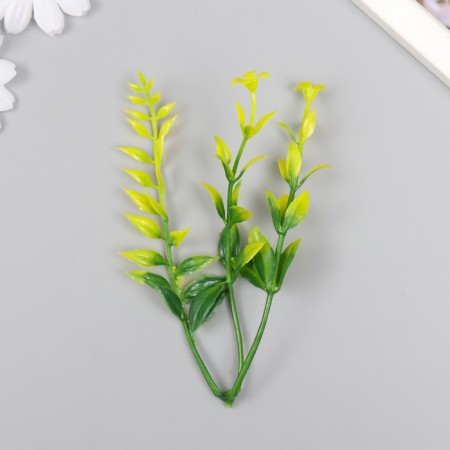 Artificial plant for creativity "Iglitsa with flowers" set of 6 pcs yellow 12.5 cm-1
