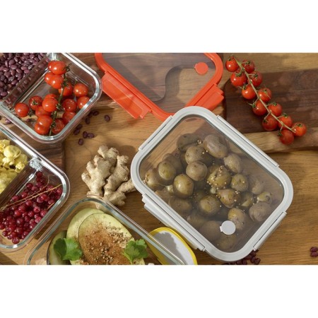 Smart Solutions baking and storage container, rectangular, with a lid, 1 l, the color is light gray-23
