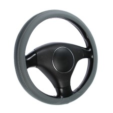 Cartage steering wheel, skin pu, perforation, size 38 cm, gray