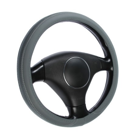Cartage steering wheel, skin pu, perforation, size 38 cm, gray
