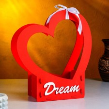 Kashpo wooden-heart 