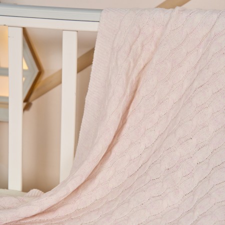 Field-gun knitted pigtail 95x110cm, pink, 260g/m, acrylic 81%, PVC 13%, polyamide 6%-2
