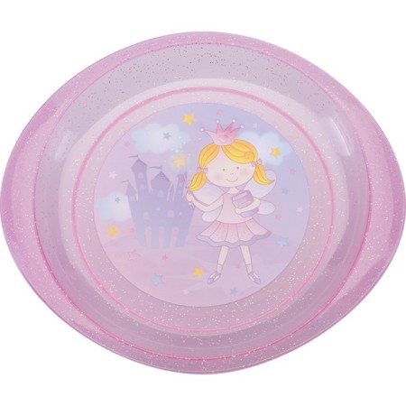 Children's “Princess” plate, diameter 18 cm, for second dishes, from 4 months, Mix colors