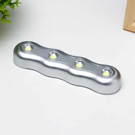 Night Pushlite "Bends" 4XLED 3AAA chrome 19x2x2 cm Risalux