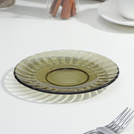 Dessert plate Elica, D = 16 cm, haze, glass-1