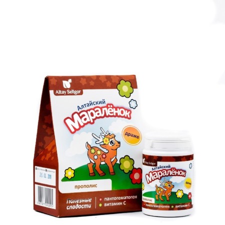 Drage "Altai Maral" with a pantogematogen for children, Vit. C and propolis 70 g