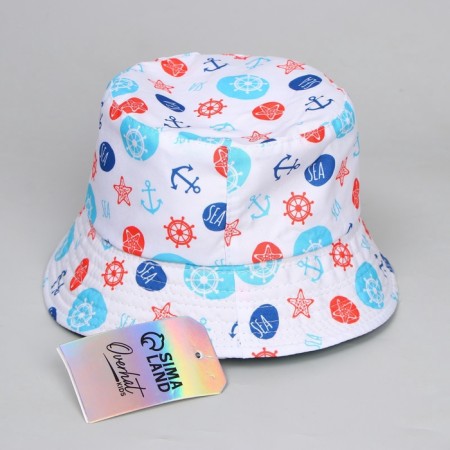Panama Panam for the boy "Sea", white color, rr 52-54-5