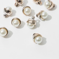 Pearl-suspension “Pearl” Bell 1.7 × 1.4 × 0.7 cm, (set10 pcs.), White color in gold