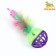 Ball for cats with a tambourine "Hurry with a pen", 4 cm, light green purple