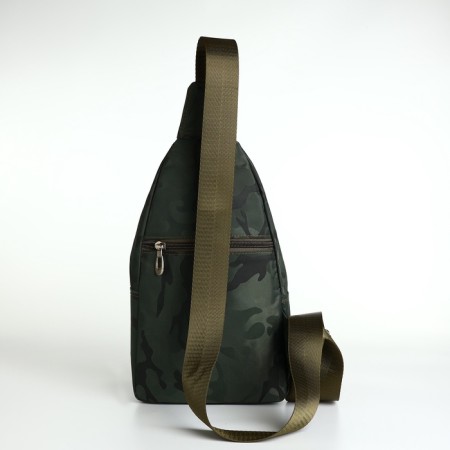 Male sling bag from textiles, gray color-5