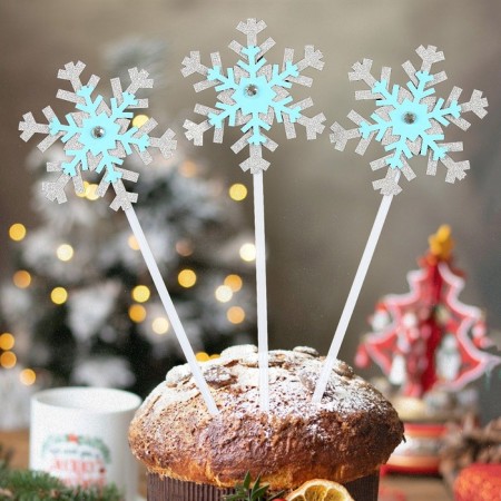Set for decorating the Cake "Snowflakes", 3 pcs., Blue color-3