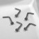 Piercing in the nose (nostille) rectangular, set 5 pcs., L = 7 mm, white color in silver