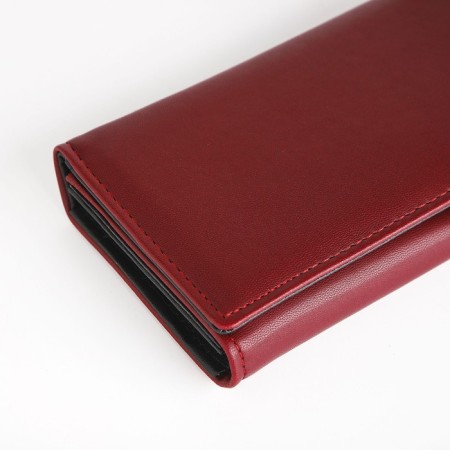 Women's wallet on a magnet, burgundy color-2