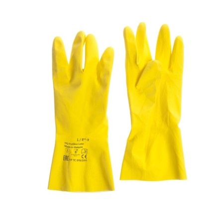 Gloves latex reusable yellow, size l-2