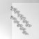 Hanging earrings with rhinestones "Blink" with leaves, white color in silver, 8 cm