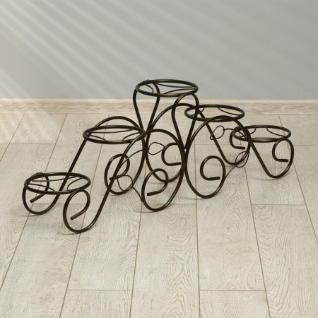 Flowers stand, floor, 5 pots, d = 14 cm, bronze, "lace"